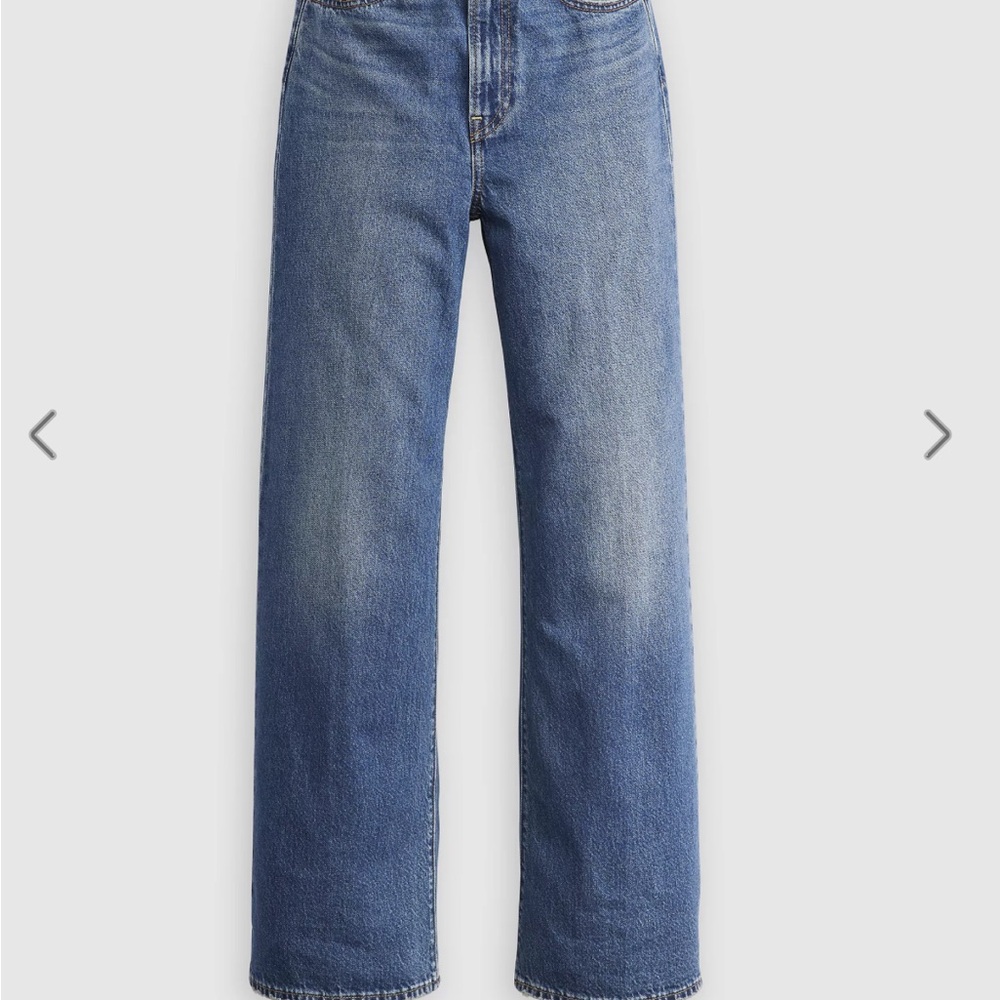 Levi's Medium Blue Ribcage Wide leg Jeans